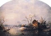 Regis-Francois Gignoux Winter Scene oil painting on canvas